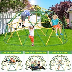 10FT Climbing Dome Climber 2 in 1 Hammock Swing Jungle Gym for Kids Outdoor Play