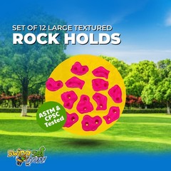 SWING SET STUFF TEXTURED ROCK HOLDS SET OF 12 MOUNTING HARDWARE PINK child 0013