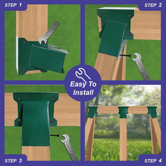 A-Frame End Swing Set Brackets – 2 Pcs Heavy Duty Carbon Steel Hardware with Mou