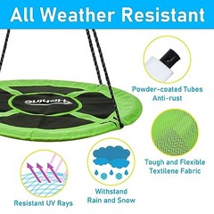 43 inch Saucer Tree Swing for Kids,Flying Round Swing Heavy Duty, Green