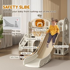 Enhanced Toddler Slide with 7 Activities Including Storage Compartment