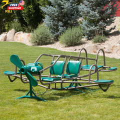 Kids’S Ace Flyer Metal Teeter Totter Green and Brown 90135