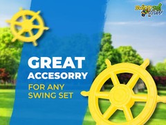 SWING SET STUFF SHIPS WHEEL YELLOW wood playground accessory pirate fort 0230