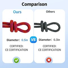 150Ft 1/2 Inch Heavy Duty Climbing Rope – for Tree Swing, Pulling, 150ft-Red