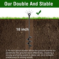 Fabulas Ground Anchors Heavy Duty, Swing Set Anchor Kit 18 Inch 4 Pack Screw in
