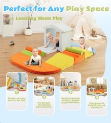 10-Piece Soft Foam Climbing Blocks Set with Ramp & Stairs for Toddlers – Indoor