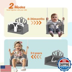 Taleco Gear Foldable Toddler Swing Set, Indoor and Outdoor Baby Swing, Kids S