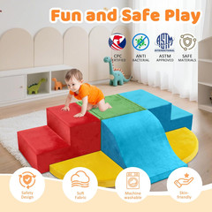 JWPEHOE 7-Piece Toddler Climbing Toys Indoor, Foam Climbing Blocks Soft Play Str