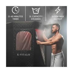 Portable Steam Sauna Tent for Home 3L Infrared Sauna for Indoor, Outdoor, Gym…