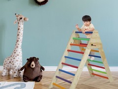 Wooden Foldable Climbing Triangle Ladder Montessori Play Gym for Toddlers Kids