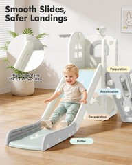 6-in-1 Toddler Slide Playset with Hoop&Telescope Indoor/Outdoor