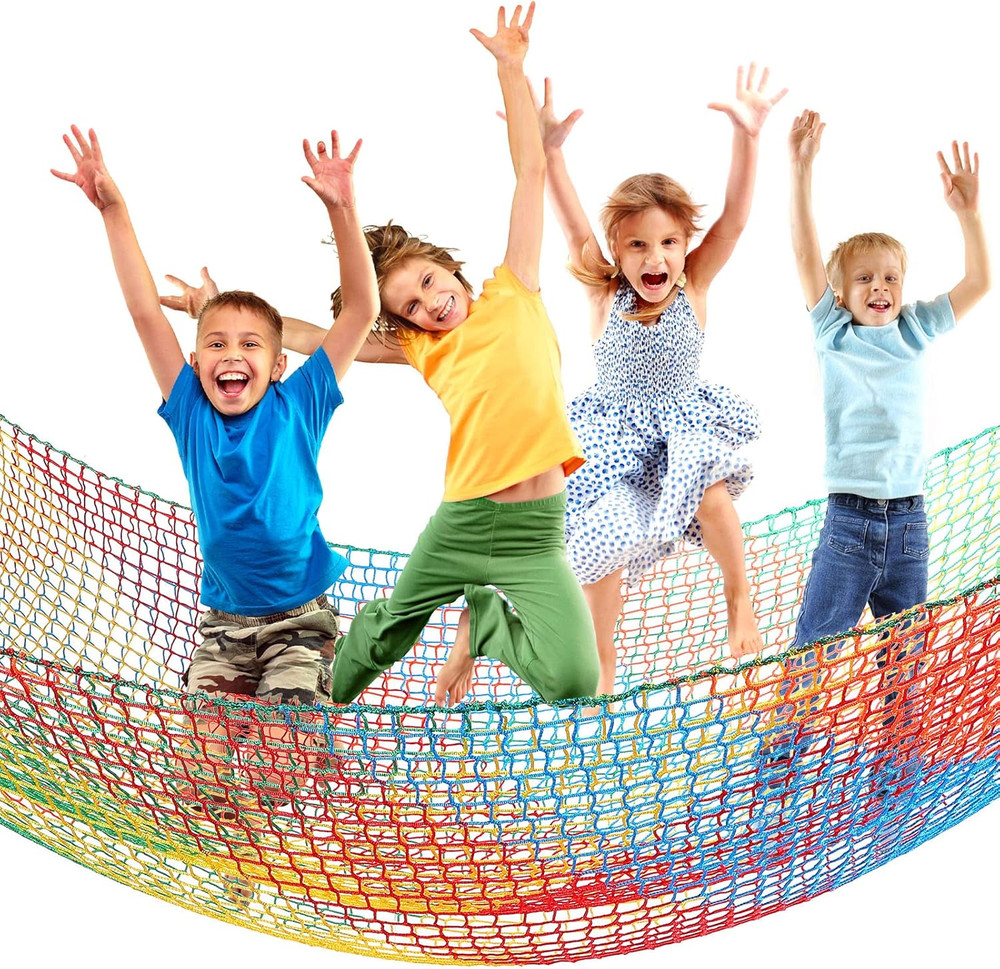 Climbing Cargo Net 6.5 X 9.8 Ft Large Kids Backyard Climbing Net Double Layers P