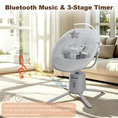 Zoicay Lightweight Baby Swing for Infant with 3 Modes & 5 Speeds, BT Enabled App