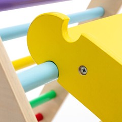 Kids Triangle Climber with Ramp 3-in-1 Indoor Toddler Climbing Ladder Slide Wood