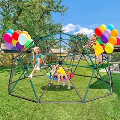 10ft Climbing Dome Swing Set Jungle Gym Rust-Resistant Outdoor Playset for Kids