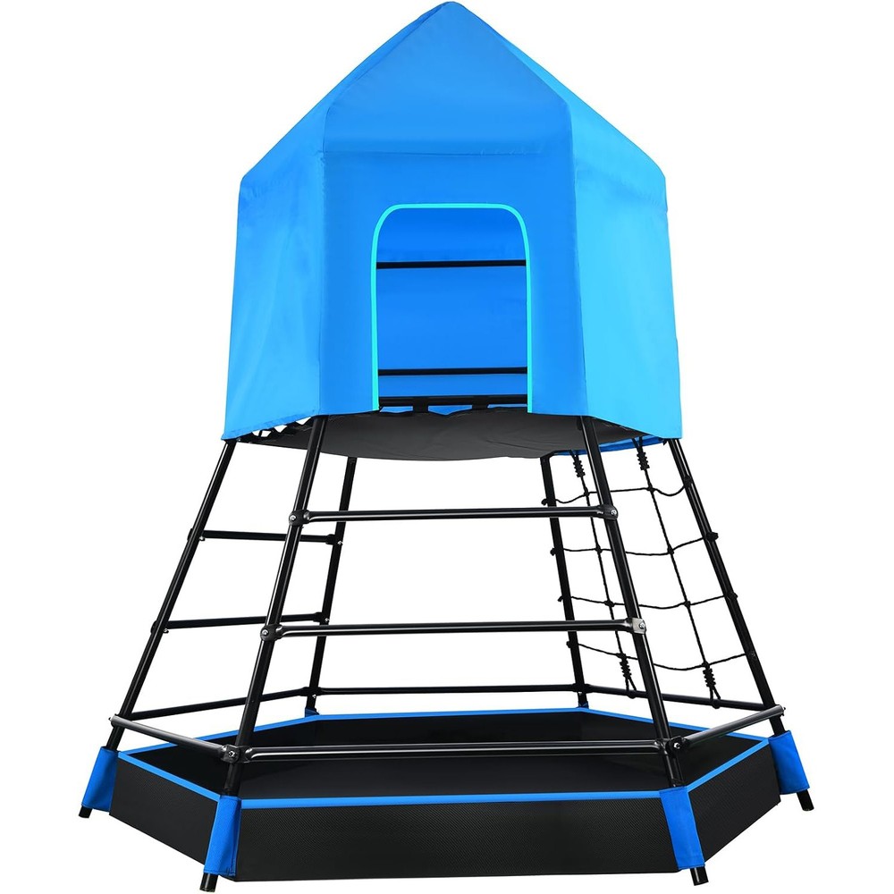 Jungle Gym Dome Climber with Platform & Tent Outdoor Playground for Ages 3-12