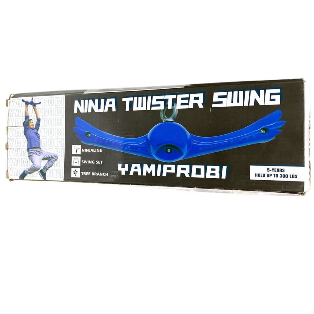 Ninja-Twister Swing Spins Set: Slackline Attachments- 360° Handle Twist-Spin Toy