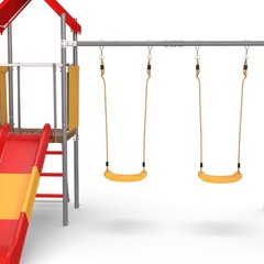 Children’s Swing Slide Set Outdoor Playground Sturdy Belt Swings Metal Plastic