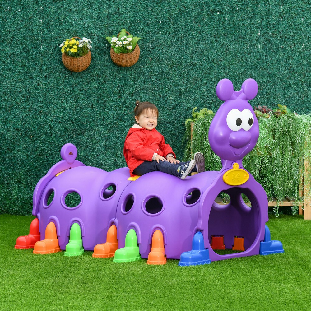 Caterpillar Climbing Tunnel Kids Indoor Outdoor 3-6 Years Old Purple