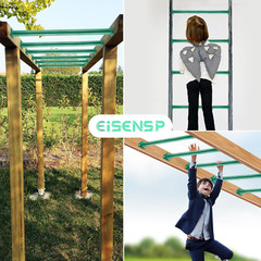 15 Set Metal Monkey Bars Rungs for Indoor/Outdoor Climbing – Green
