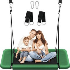 60″ Retangular Tree Swing for Kids & Adults, Adjustable Platform Swing with H…