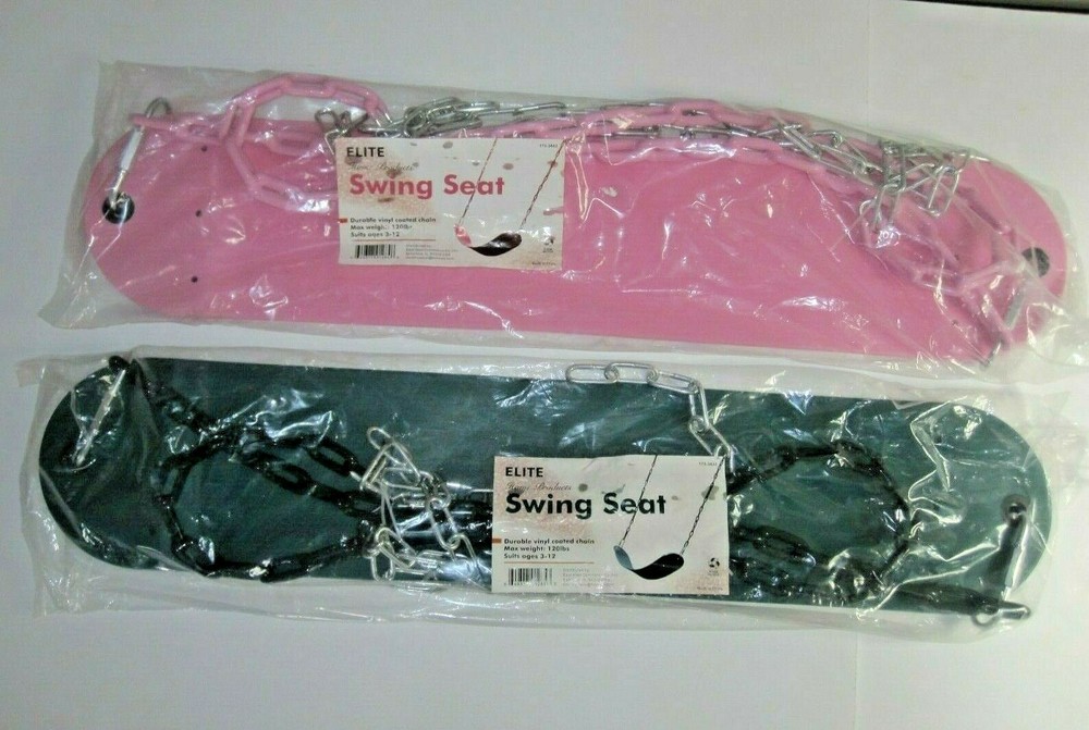 Set of 2 Heavy Duty Swing Seat with Chains Elite Home Products Green & Pink
