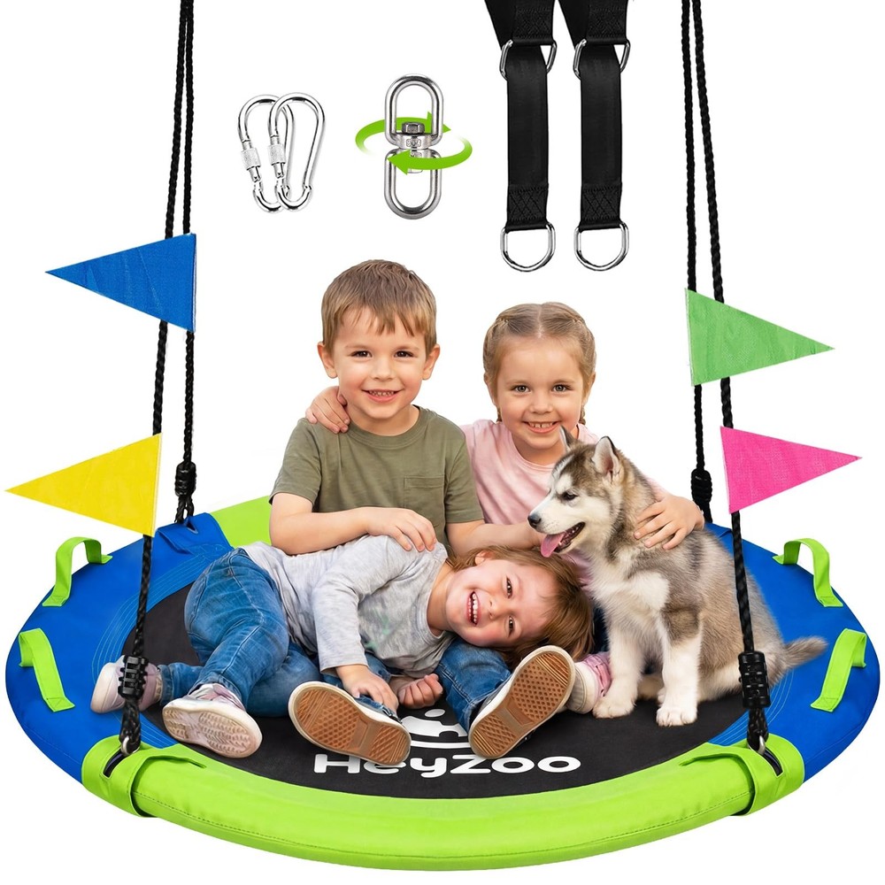 43 Inch Tree Swing, 900lbs Weight Capacity Saucer Swing Sets for Kids & Adult…
