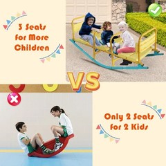 Kids Triple Seat Seesaw Outdoor Playground Equipment Rocking Horse for