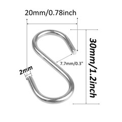 48PCS 1.2 Inch 304 Stainless Steel S Hooks, Heavy Duty M2 Hanging Hooks Mini …