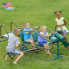 Kids’S Ace Flyer Metal Teeter Totter Green and Brown FREE SHIPPING USA