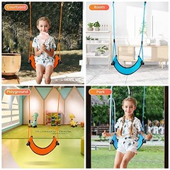 Children Outdoor Swing Seat, with Adjustable Ropes, Kids Safety Orange