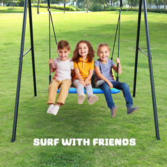 Swing Sets for Backyard, 440Lbs Heavy Duty A-Frame Metal Swing Stand with 60″ La
