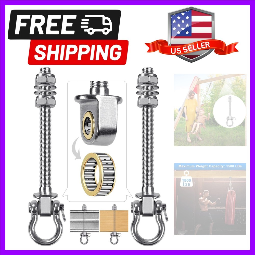 2Pcs Heavy Duty Swing Hangers with Bearings Stainless Steel Swing Hardware fo…