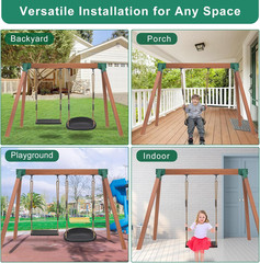 Heavy Duty Swing Set Brackets Kit with 2 A-Frame Swing Set Brackets, 4 Swing Han