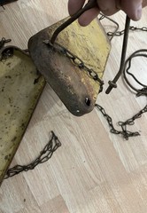 2 1960s Vtg Yellow Metal Flat Swing Seat w/original chain industrial decor