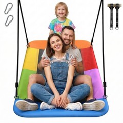 60″ Platform Saucer Tree Swing for Kids Adults 700lbs Outdoor Swing Hanging Kits