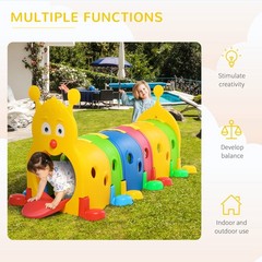 Kids Caterpillar Tunnel Climb-N-Crawl Play, 106.75″ x 39.75″ x 41.25″