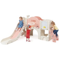 10 in 1 Toddler Slide Set w/Magnetic Whiteboard Telescope Ring Toss for Ages 3+