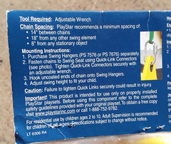 PlayStar Swing Set Seat Outdoor Play Kids Flexible Coated Safety Chains PS7948