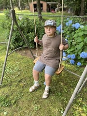 Oak Wood Tree Swing with 10 feet of rope each side. All Age Oak Wood Tree Swing