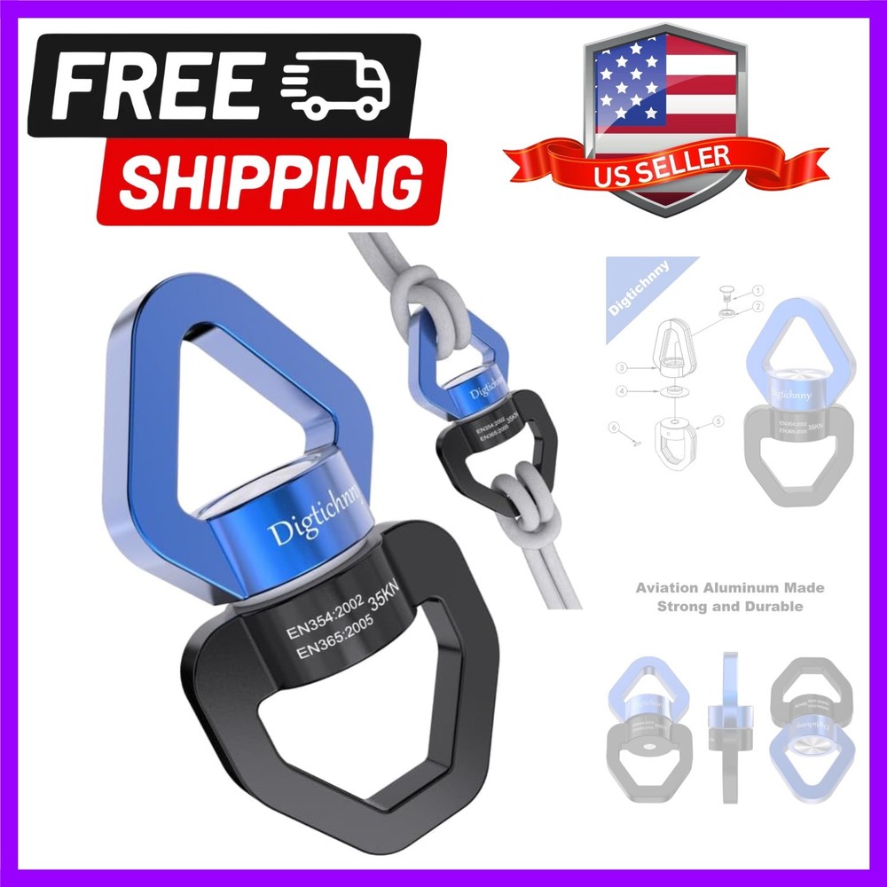 35KN Swing Swivel, Spinner for Indoor Outdoor Swings, Black Blue | For hangin…