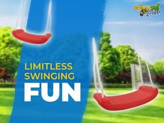 SWING SET STUFF INC. PLASTIC SWING SEAT WITH ROPE RED kids fun outdoor fun 0275