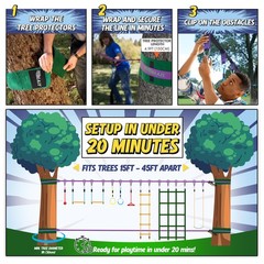 Trailblaze Ninja Warrior Obstacle Course for Kids – Ultimate Outdoor Fun 2×55…