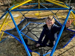 10ft Climbing Dome Jungle Gym Outdoor Monkey Bar w/ Hammock & Swing Easy Setup