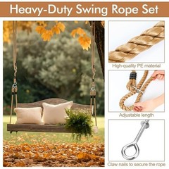 Adjustable Swing Rope Kit W/ Claws Easy Setup Safe Heavy-Duty Swinging New