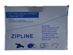 CTSC Zipline Kit Steel Trolley Seat Spring Brake Outdoor Backyard Kids 8+ 250lb