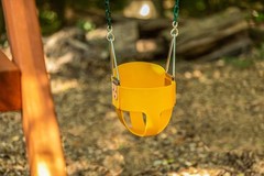 Jack & June Yellow High Back Full Bucket Playset Toddler Swing with Plastisol…