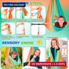 Sensory Swing Stand Frame with Pod Chair and Swing Set Kid Heavy Duty Metal Swin