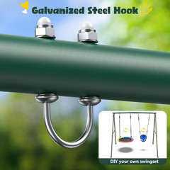 Hapfan Swing Sets for Backyard with 45″ Platform Saucer Swing and Belt Swing, 44