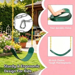 Heavy Duty 2 Pack Kids Swing Seat with 66” Chain – Outdoor Playground Accessorie